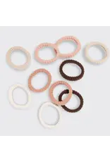 Recycled Fabric Ribbed Hair Elastics, Blush 10pc Set
