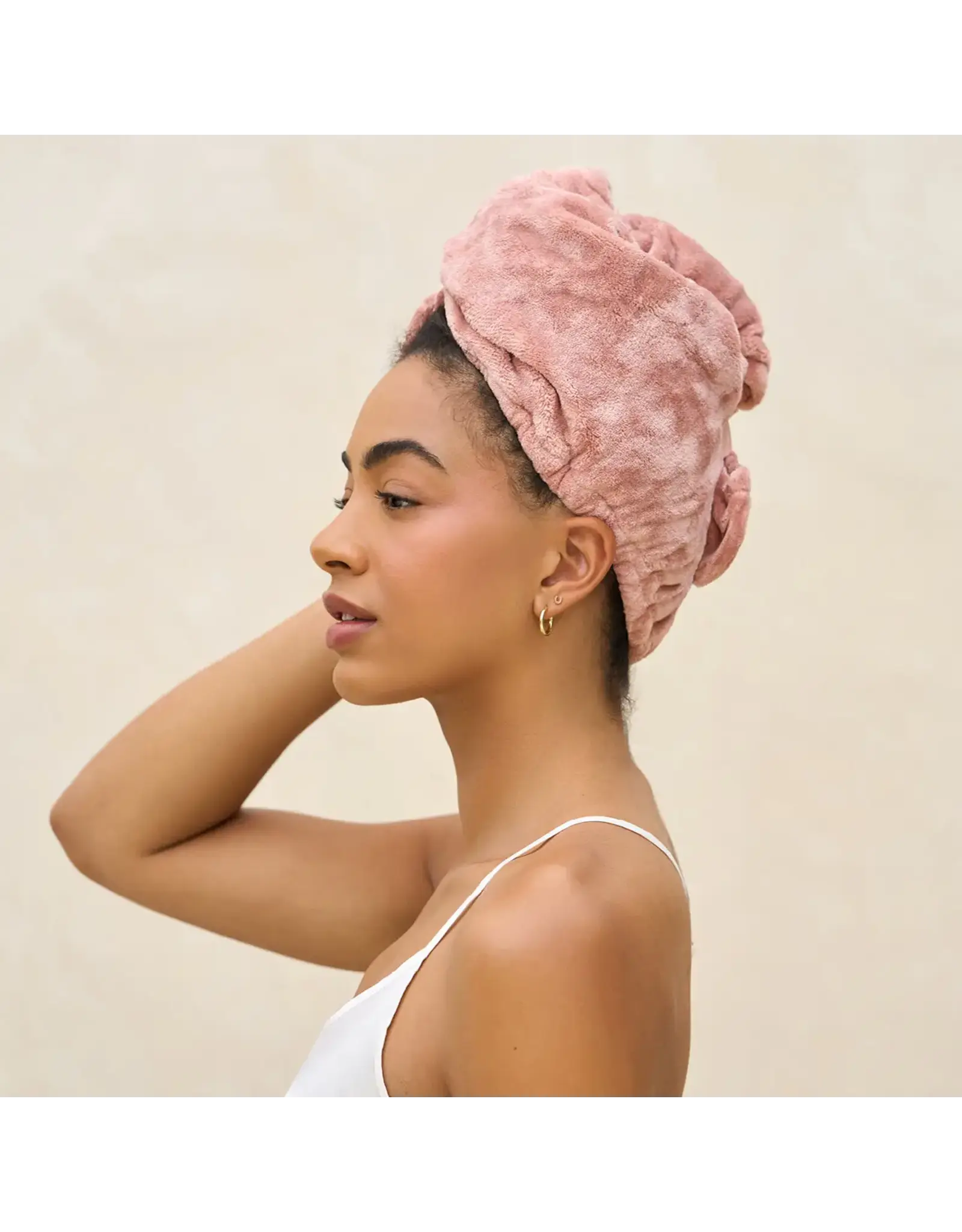 Terracotta Plush Microfiber Hair Towel
