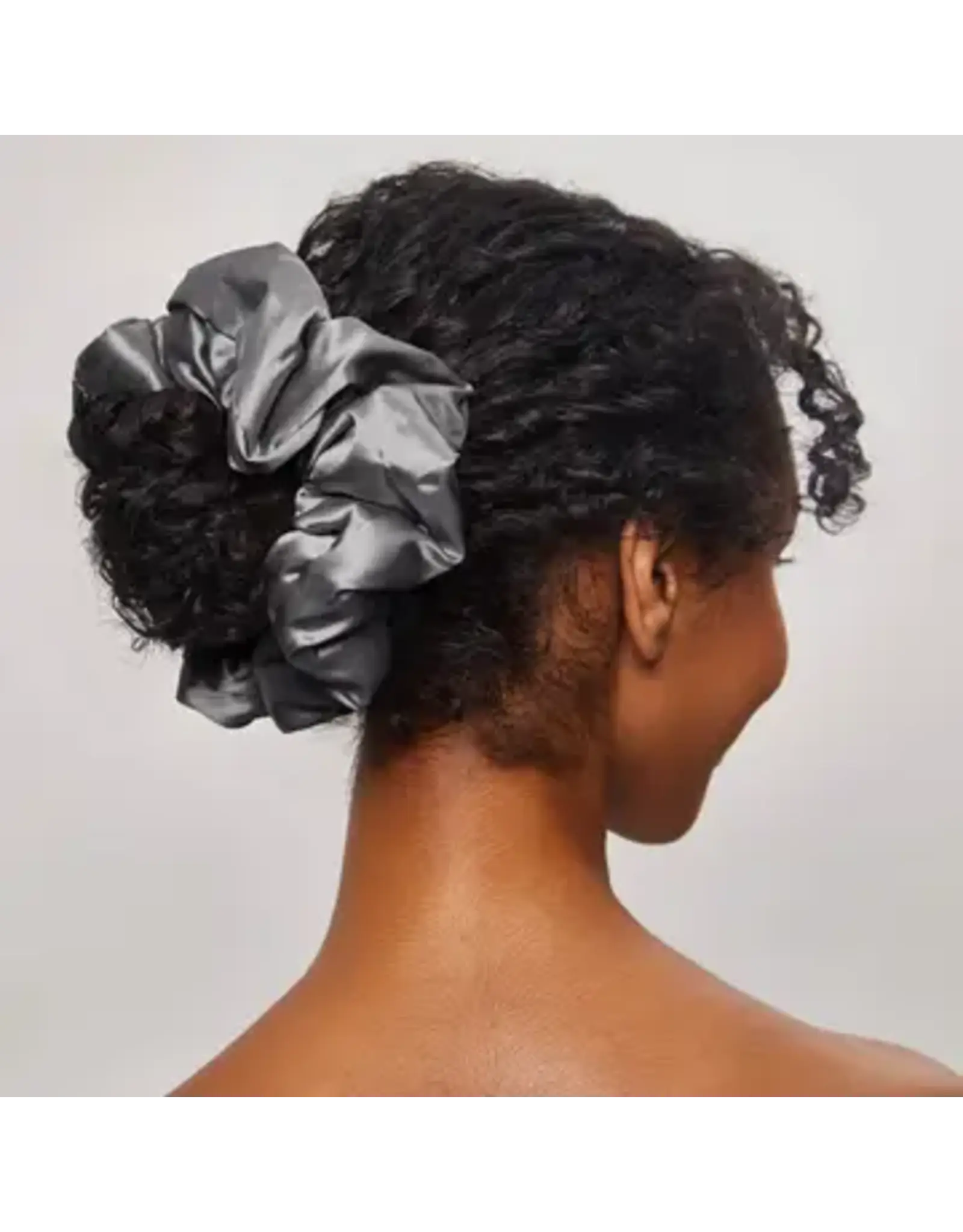 Satin Sleep Pillow Scrunchies, Charcoal/ Gold