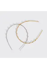 Recycled Plastic Zigzag Headbands, Gold/ Silver 2pc Set