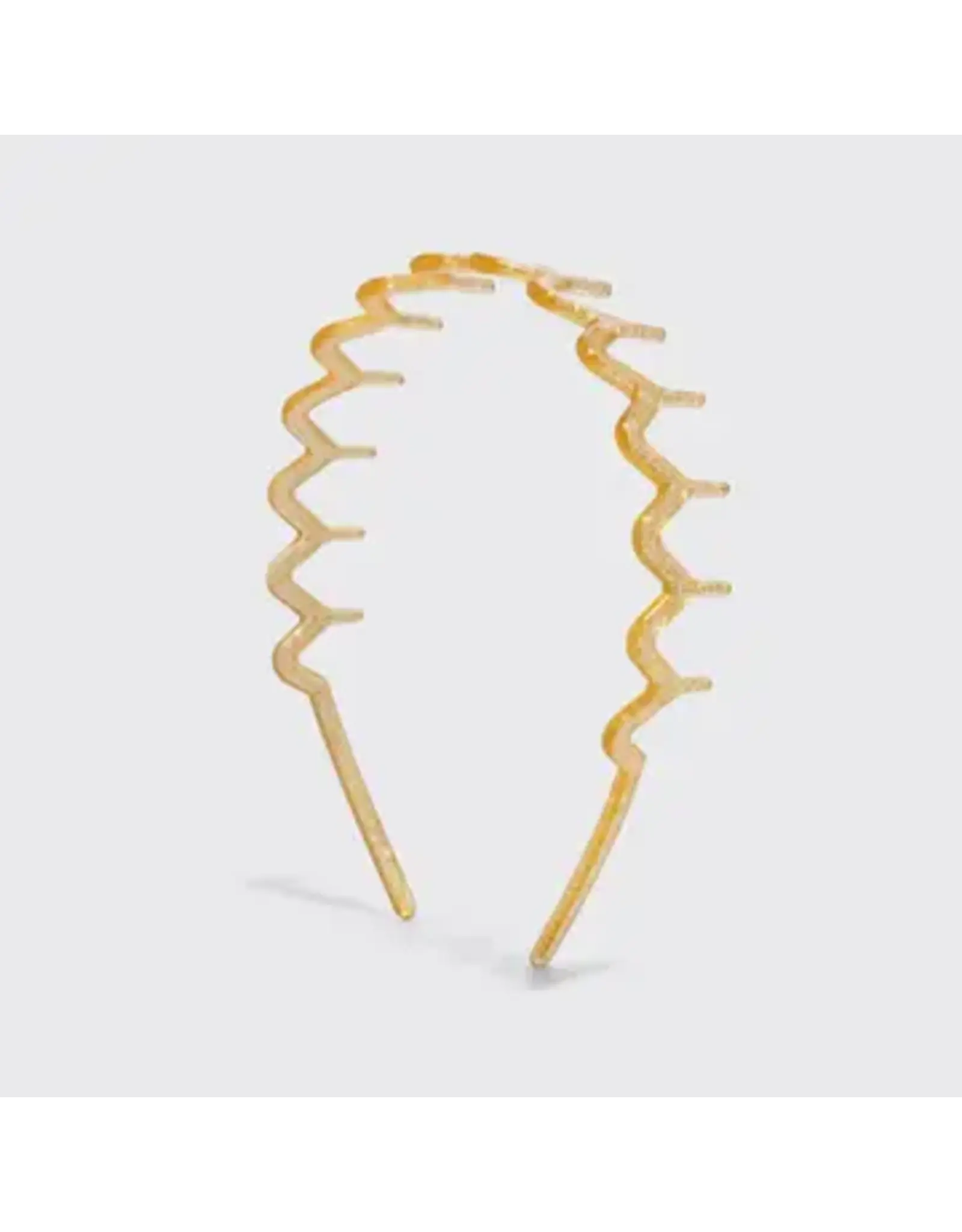 Recycled Plastic Zigzag Headbands, Gold/ Silver 2pc Set