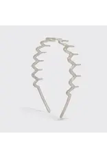 Recycled Plastic Zigzag Headbands, Gold/ Silver 2pc Set