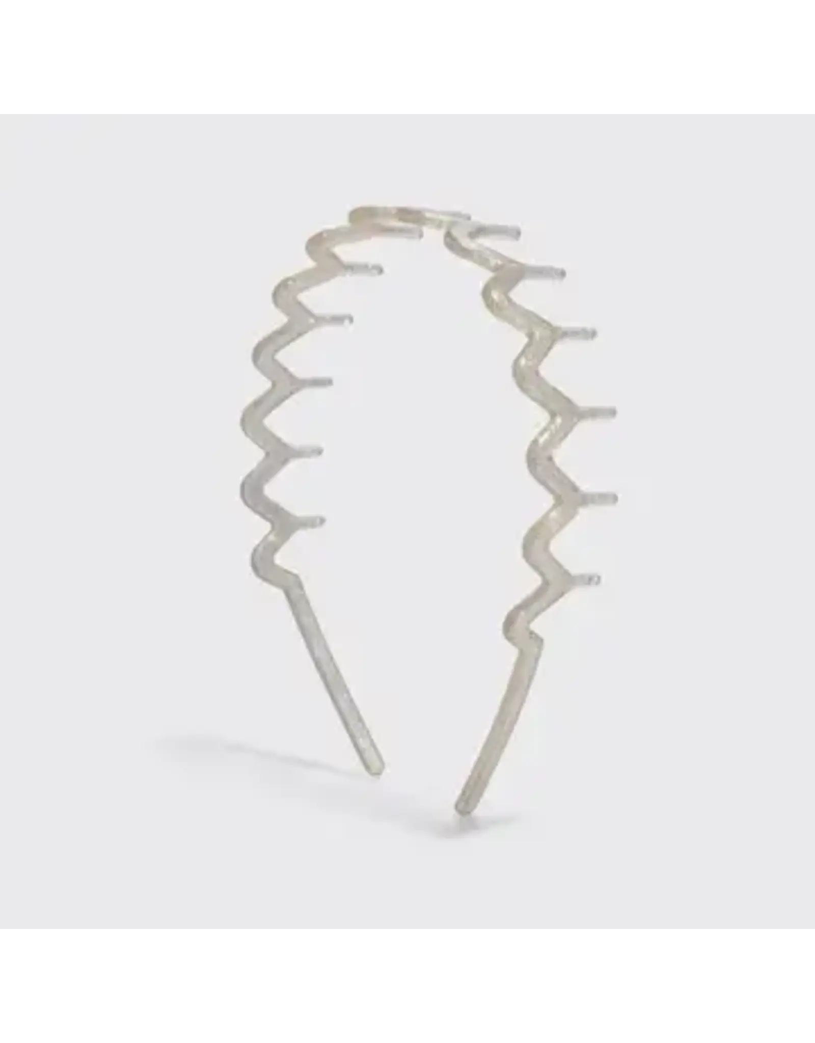Recycled Plastic Zigzag Headbands, Gold/ Silver 2pc Set