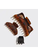 Recycled Plastic Assorted Claw Clips, Jumbo 3pc Set