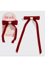 Velvet & Gemstone Bow Hair Clip