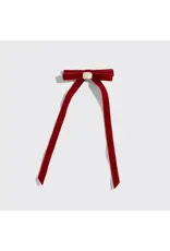 Velvet & Gemstone Bow Hair Clip