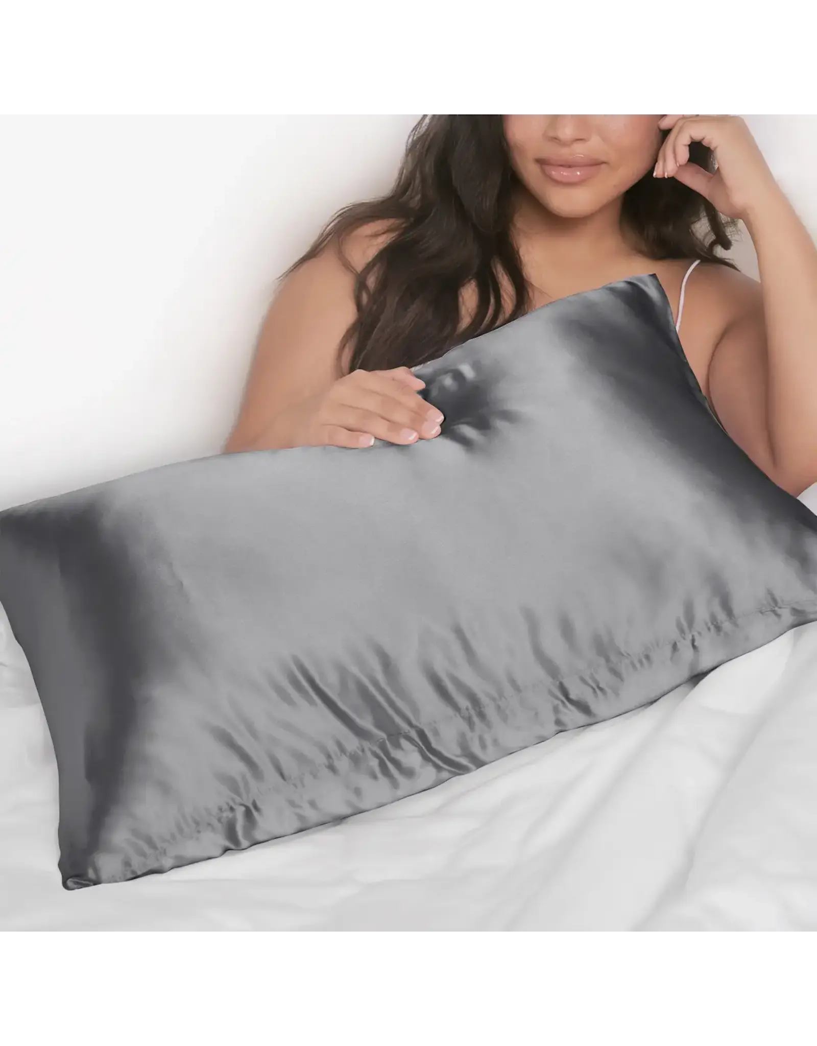 Satin Pillowcase, Charcoal - King