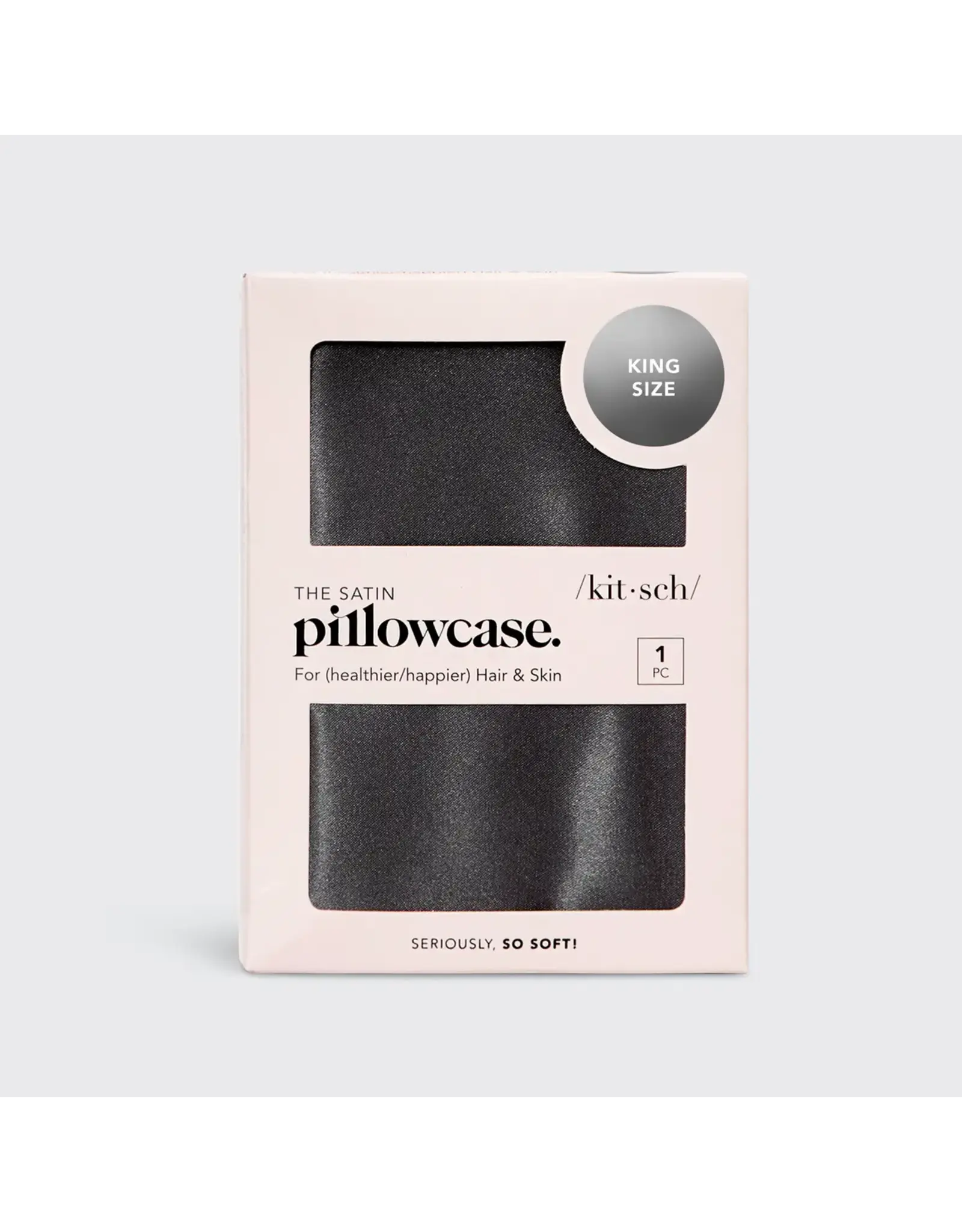 Satin Pillowcase, Charcoal - King