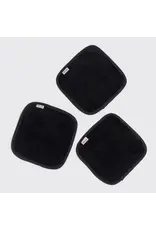 Microfibre Face Towels, Black 3pc Set