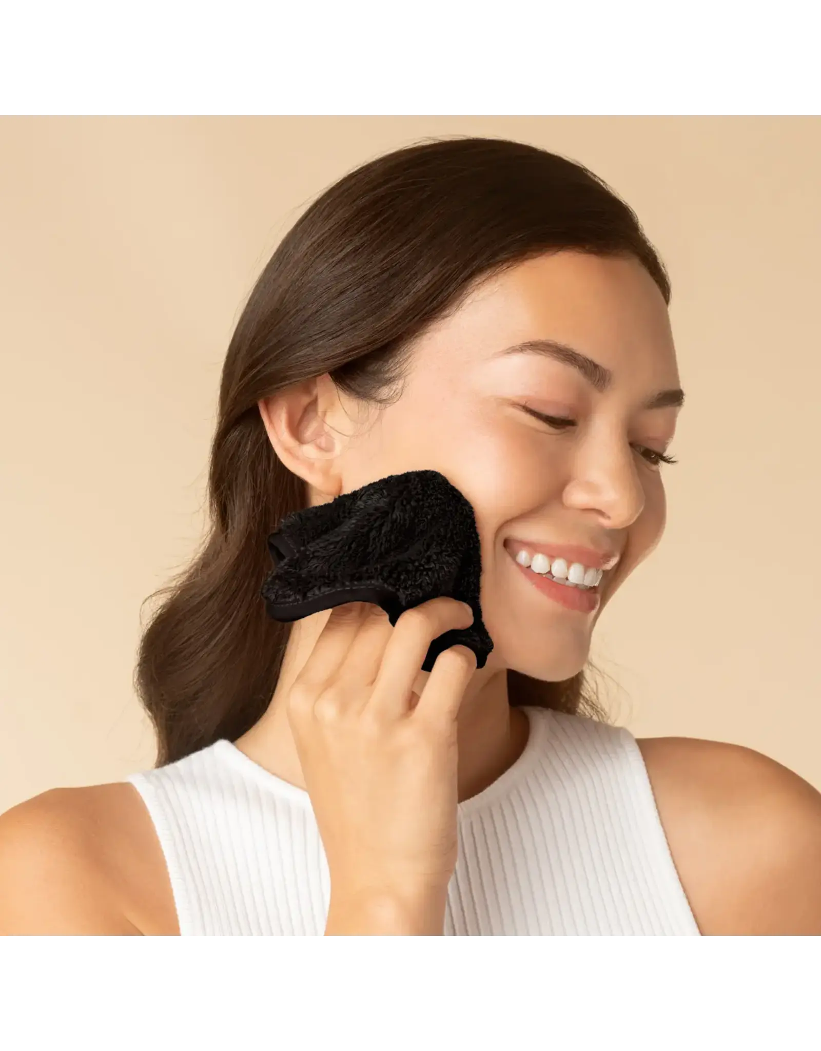 Microfibre Face Towels, Black 3pc Set