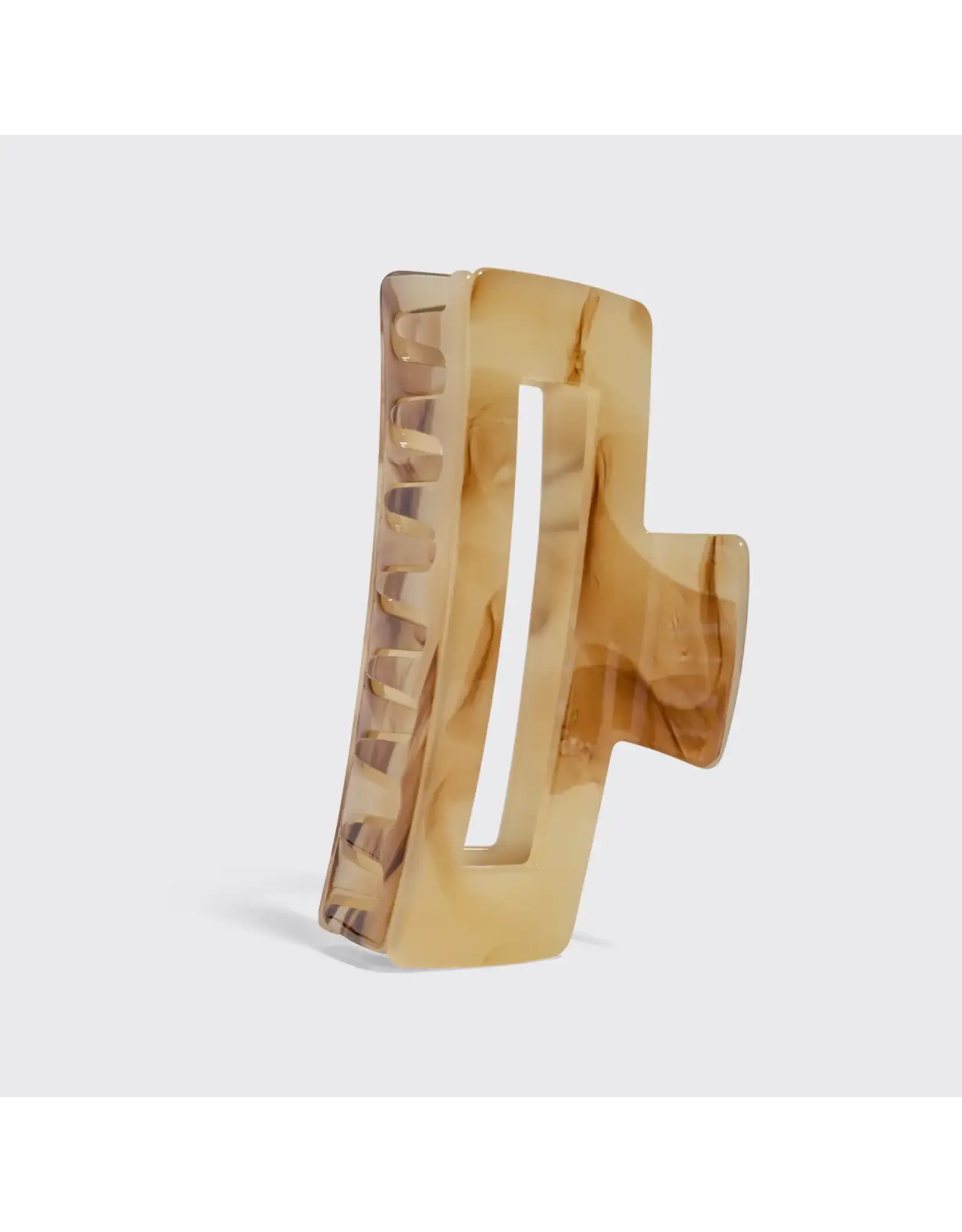 Recycled Plastic Jumbo Open Shape Claw Clip, Chocolate Marble