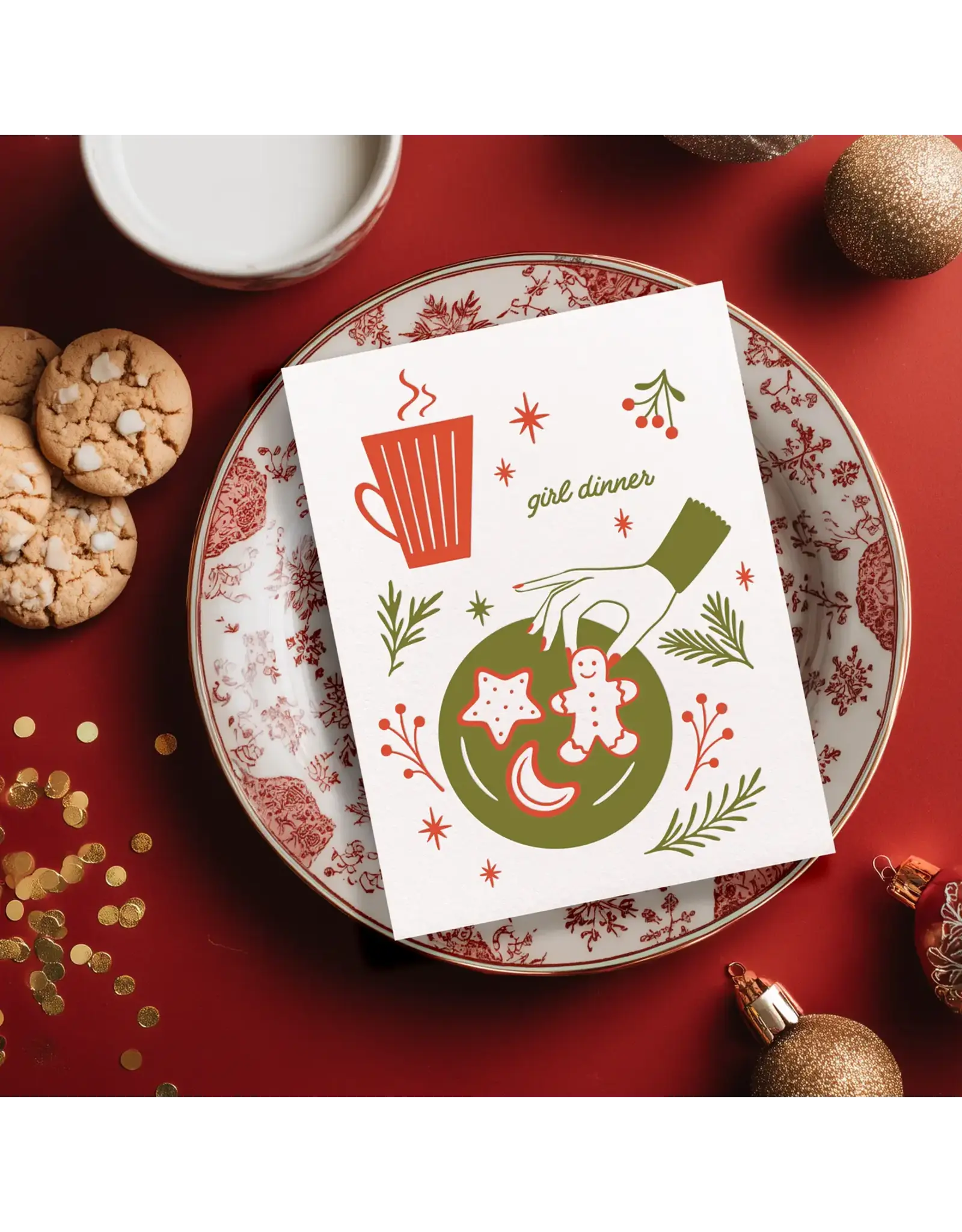 Girl Dinner Holiday Card