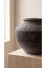Terracotta Vase, Wide Body with Ridged Neck - Kaela l Medium