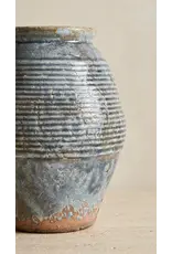 Ceramic Vase, Vintage Style, Smoky Blue Crackle - Ardea l Medium