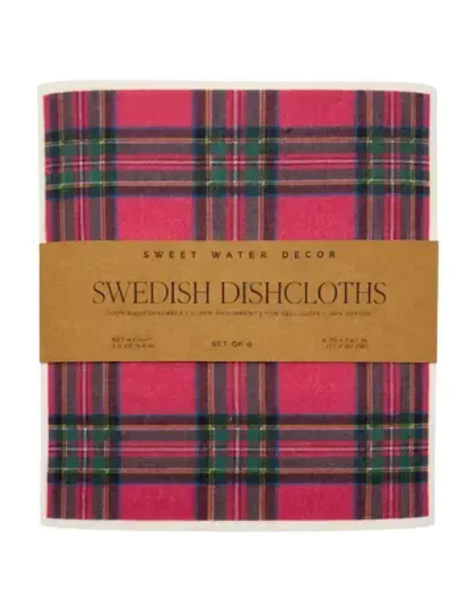 Holiday Pattern Swedish Dishcloths, Set of 6