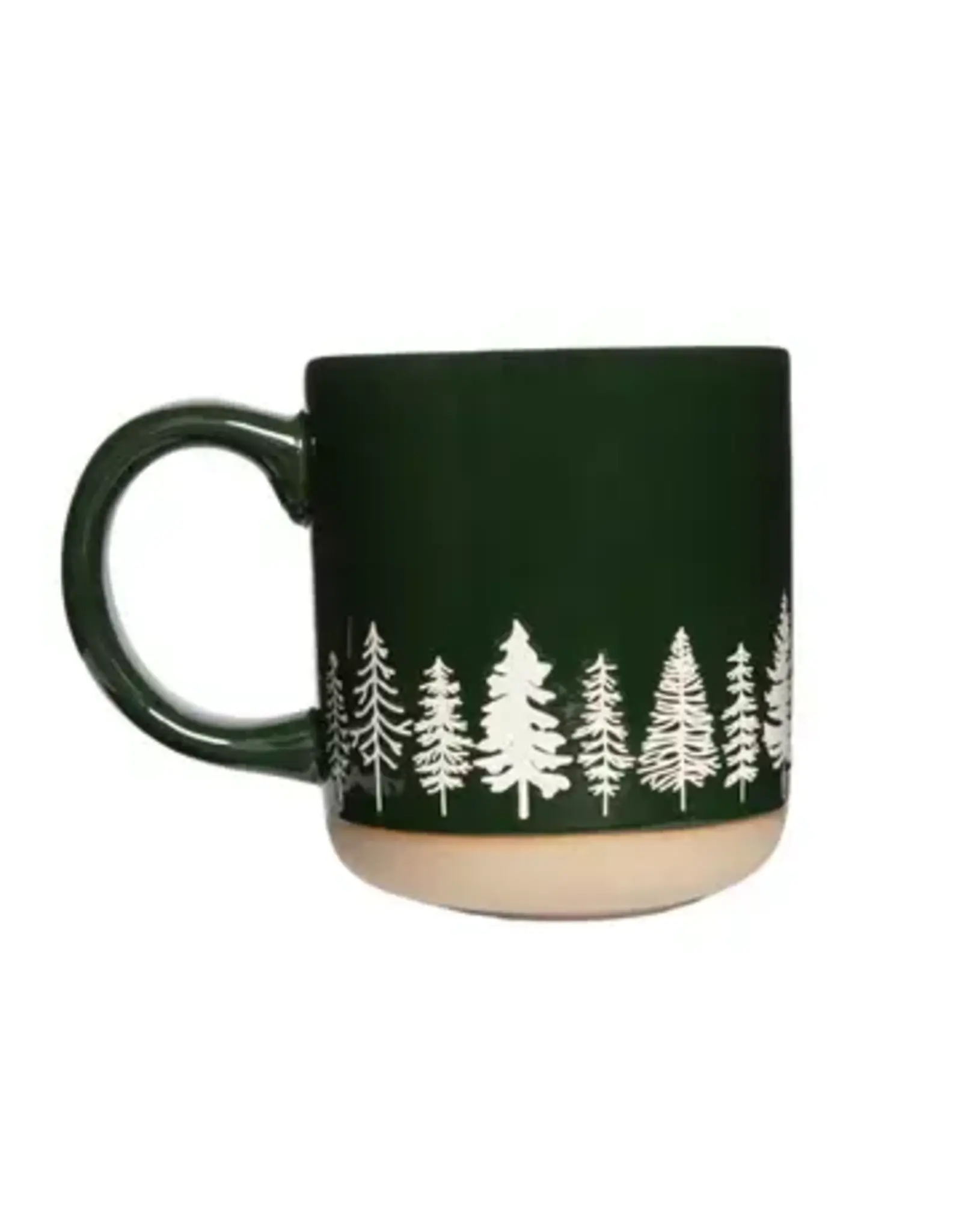 Pine Trees Stoneware Coffee Mug