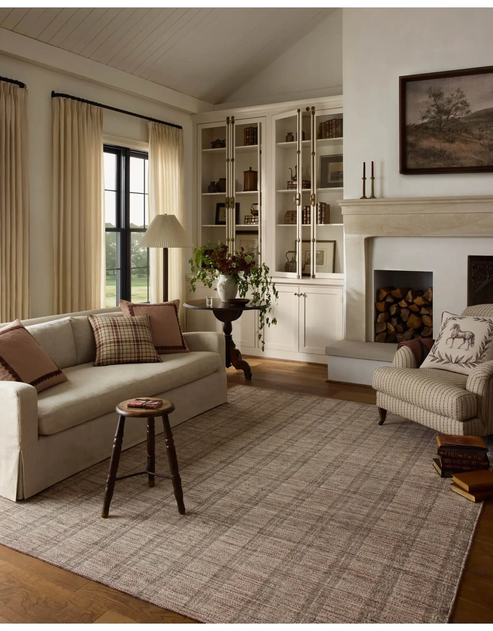 Chris Loves Julia × Loloi Eugene Rug / Chestnut / Ivory EUG-01 in 5'0" x 7'6"