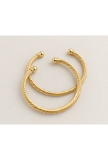 Twisted Open Bangle, Thick