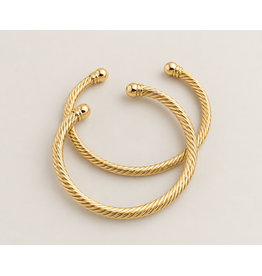 Twisted Open Bangle, Thick