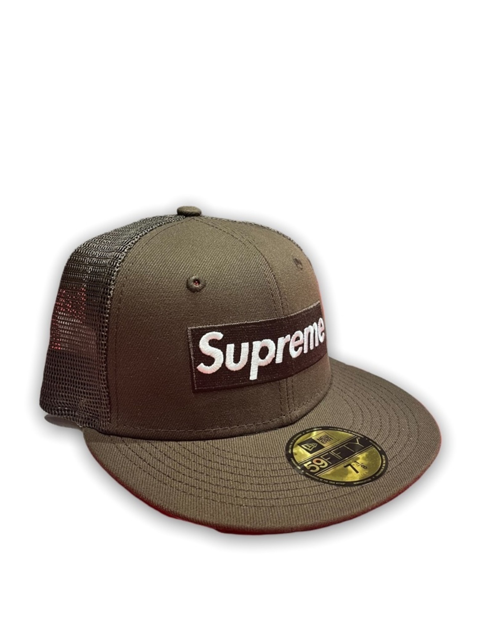 Supreme Box Logo Mesh Back New Era Brown - Get In Where You Fit In