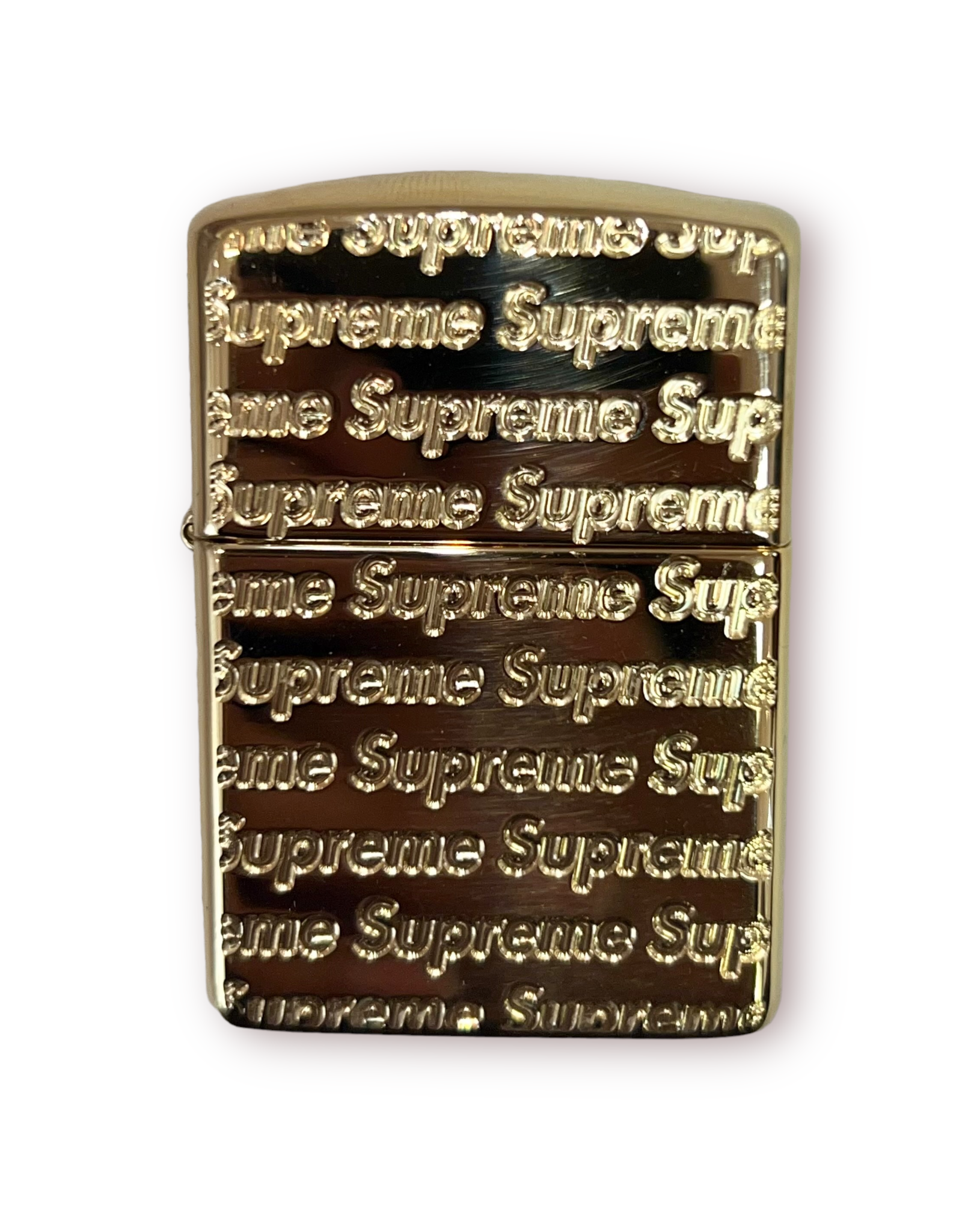 Supreme Repeat Engraved Zippo Gold-