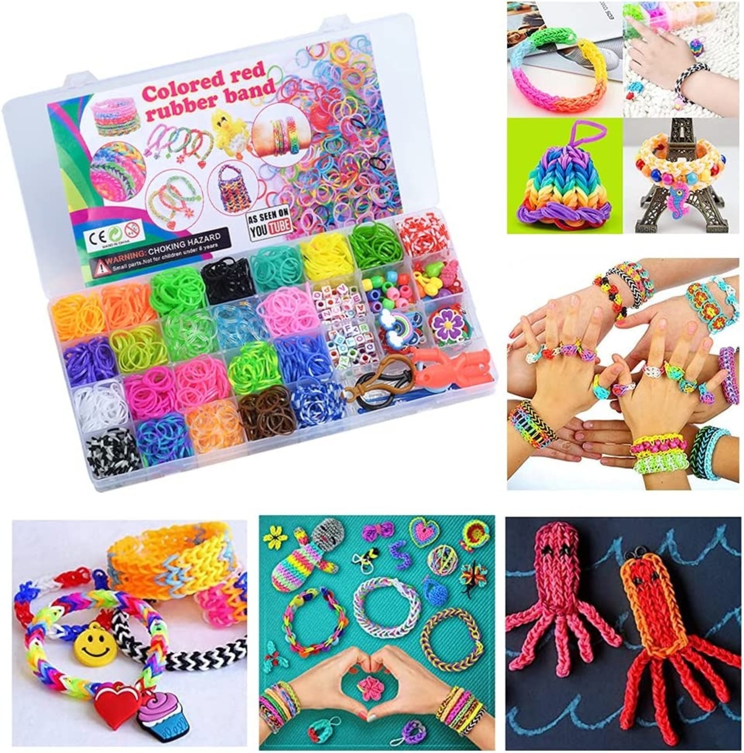 Rainbow Loom- Rubber Band Bracelet Craft Kit, 1,800 Rubber Bands