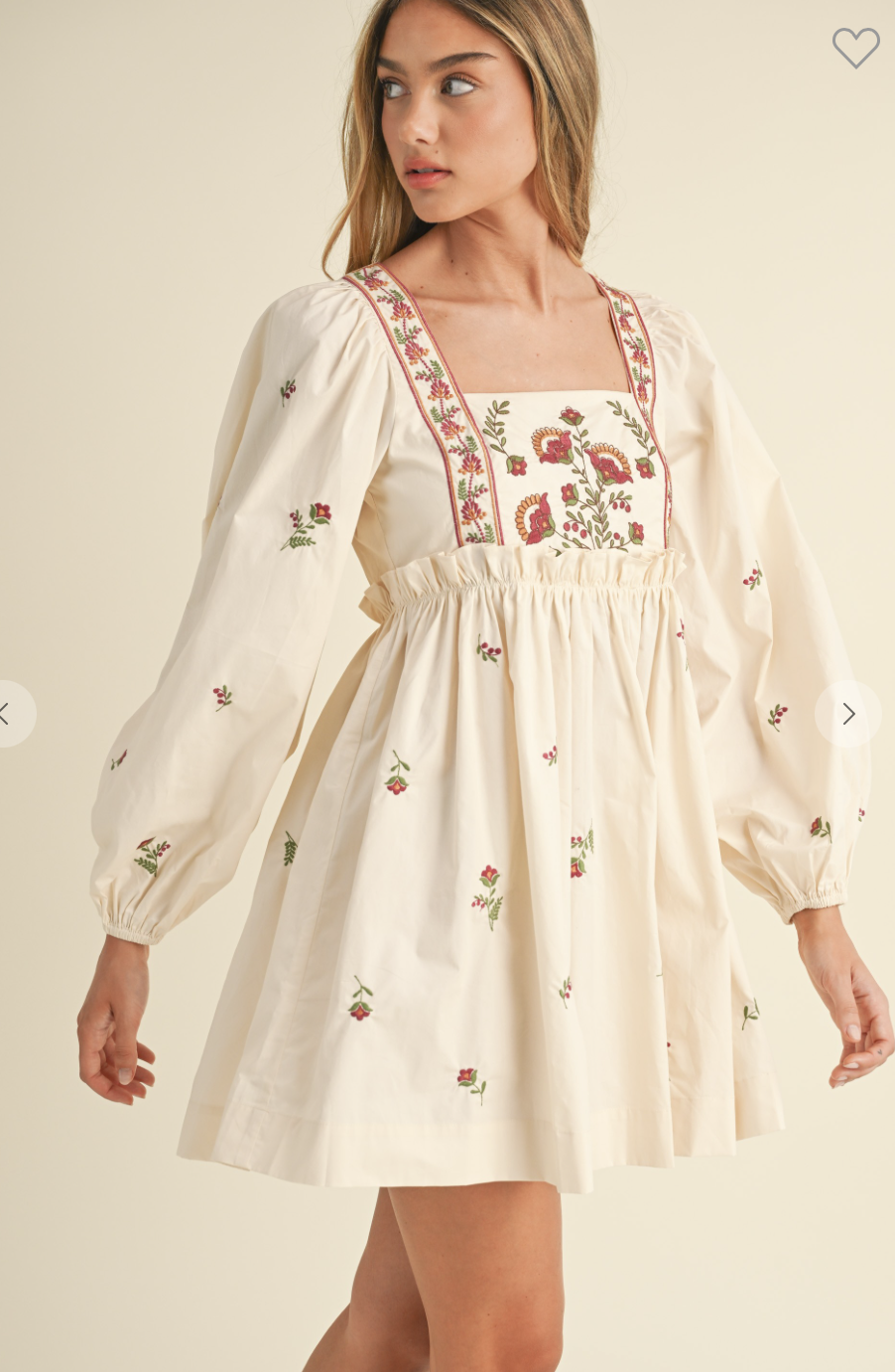 Embroidery Poplin Mini Dress herlipto