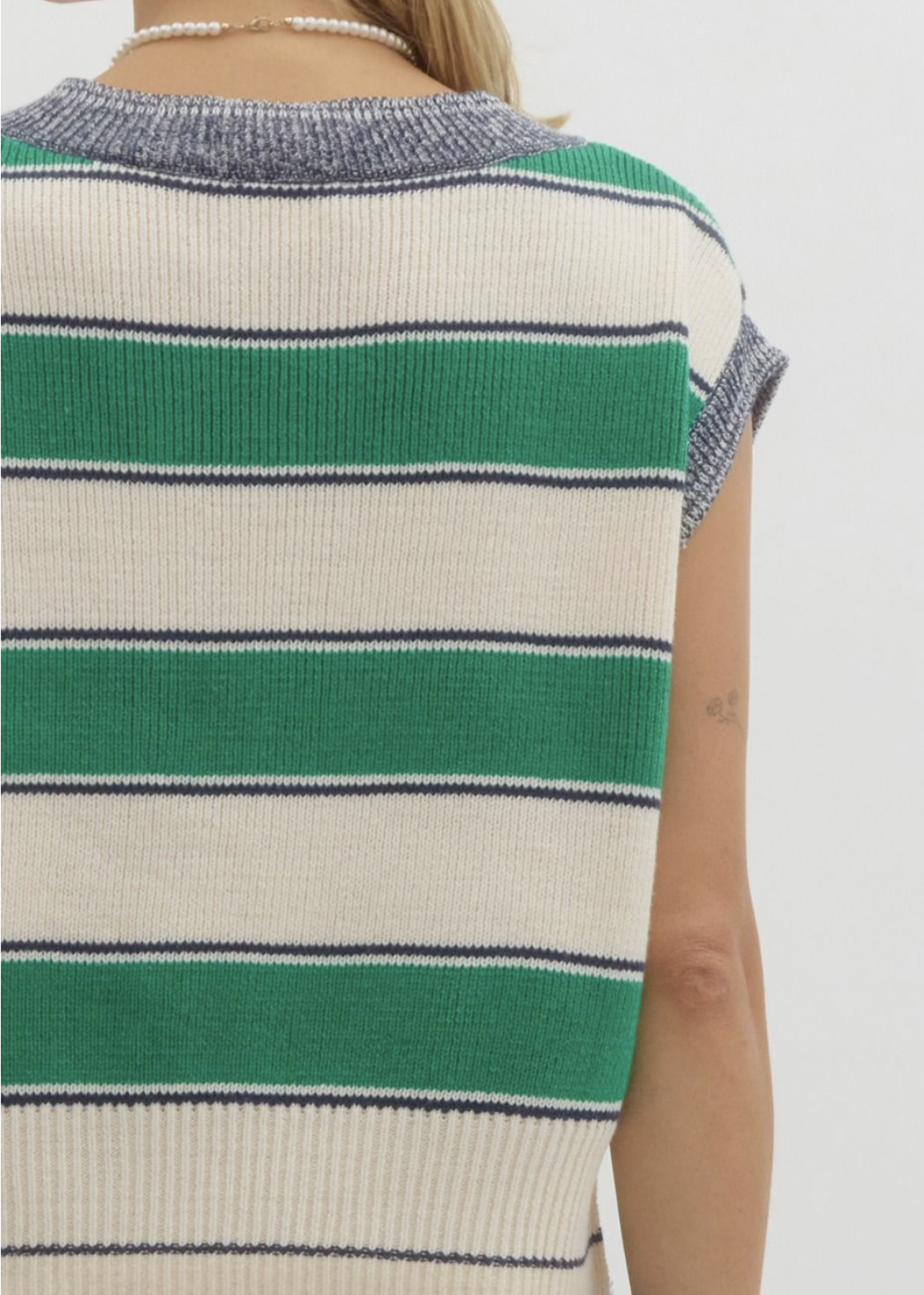 ETO ETO Striped Slvlss Sweater