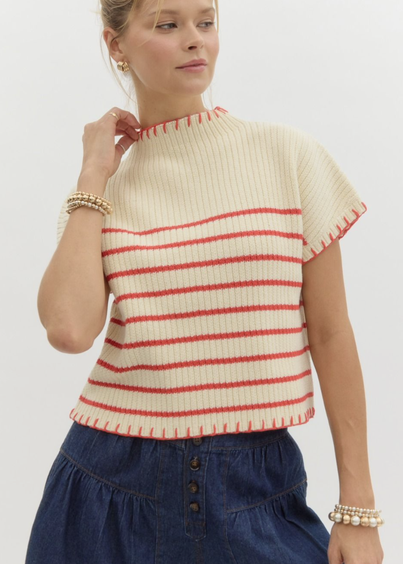 ETO ETO Stripe Knit Sweater