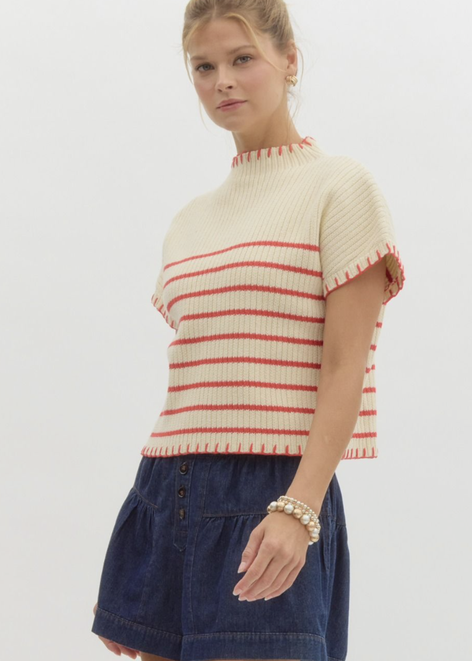 ETO ETO Stripe Knit Sweater