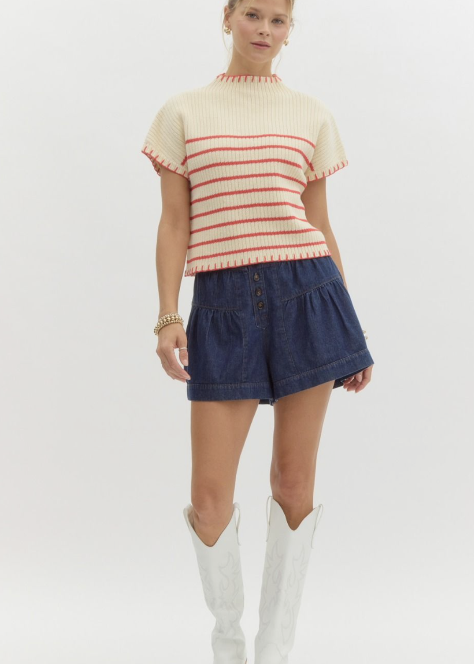 ETO ETO Stripe Knit Sweater