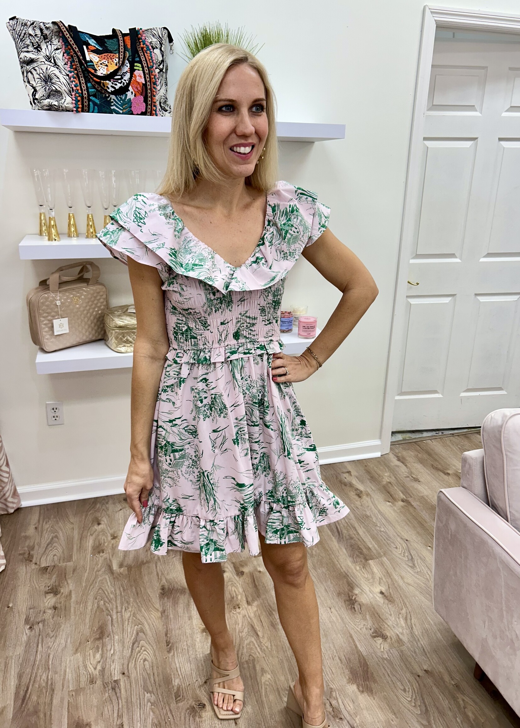 Meet Me In Santorini Meet Me Garden Reverie Short Dress