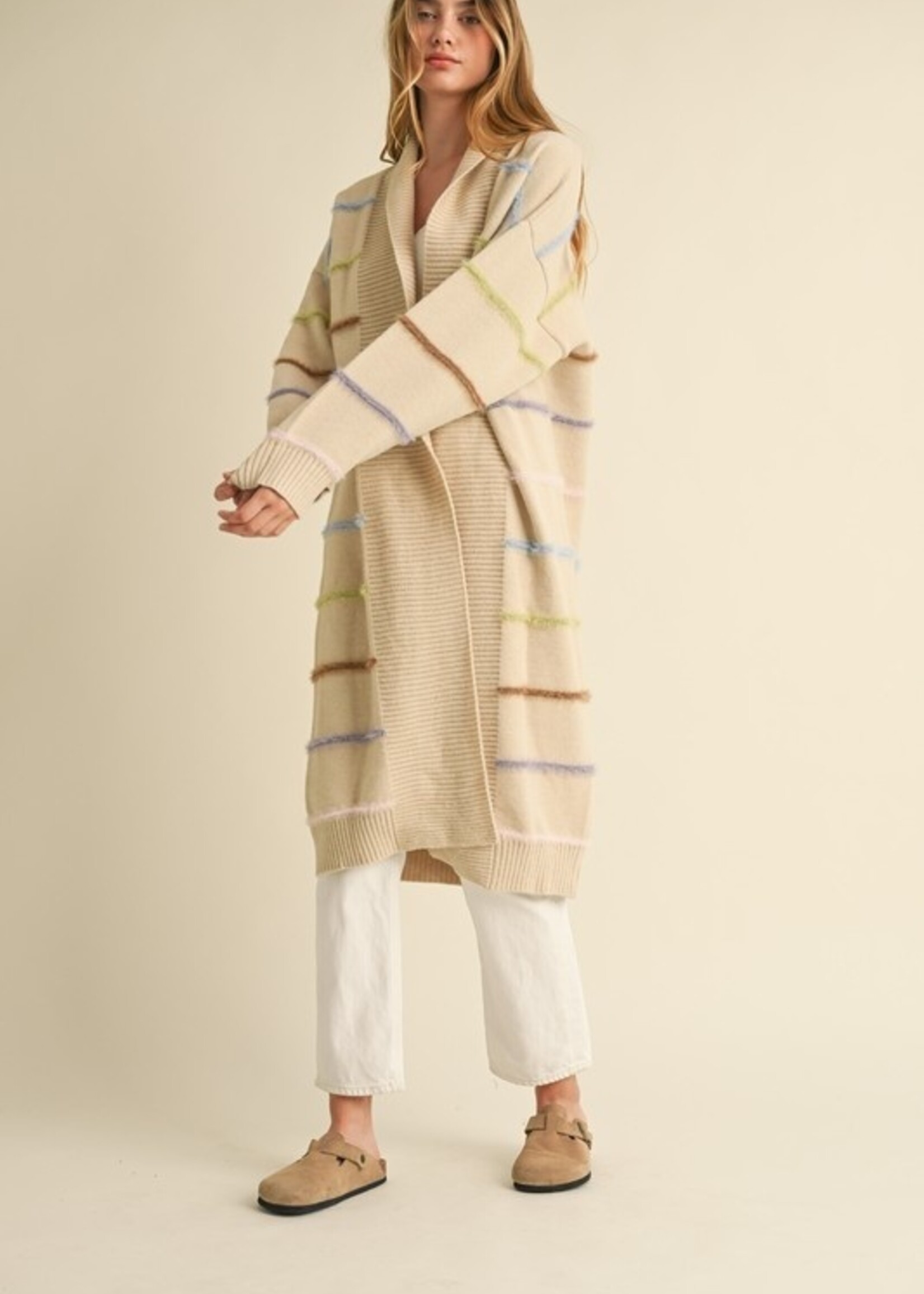 MBL MBL Stripe Knit Midi Cardigan