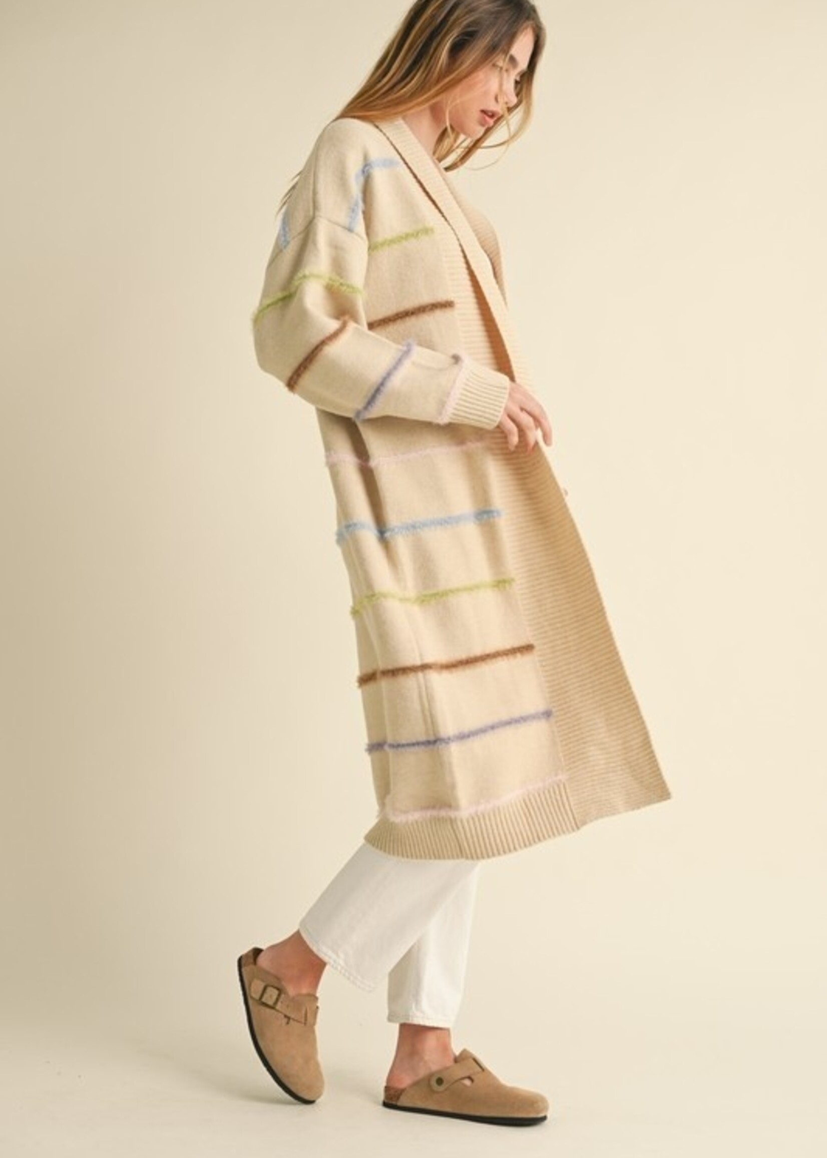 MBL MBL Stripe Knit Midi Cardigan