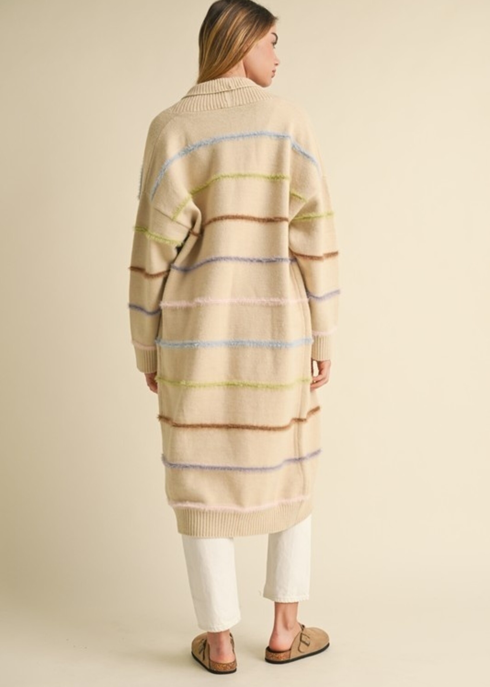 MBL MBL Stripe Knit Midi Cardigan