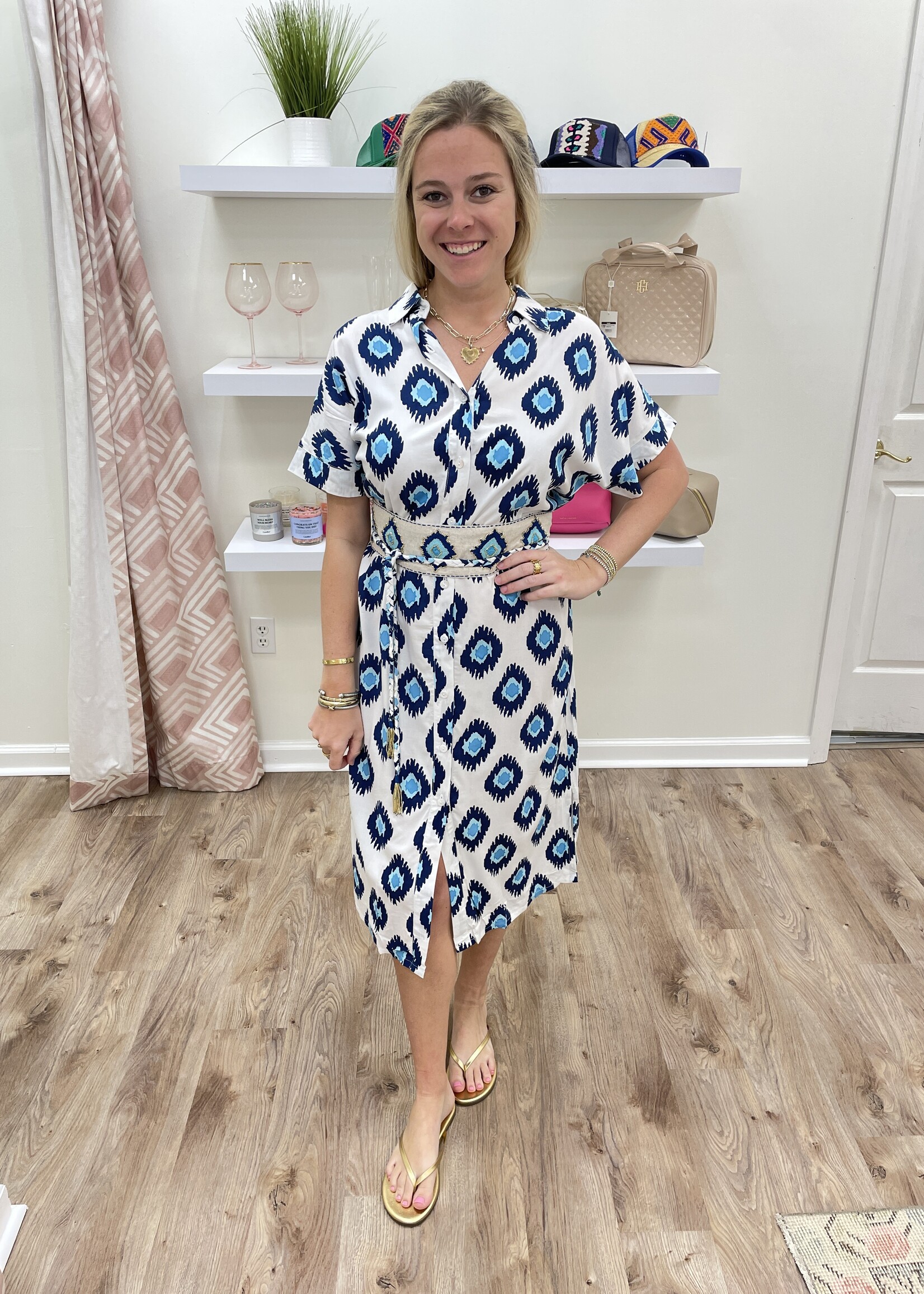 Skemo Skemo Ikat Dye Shirt Dress