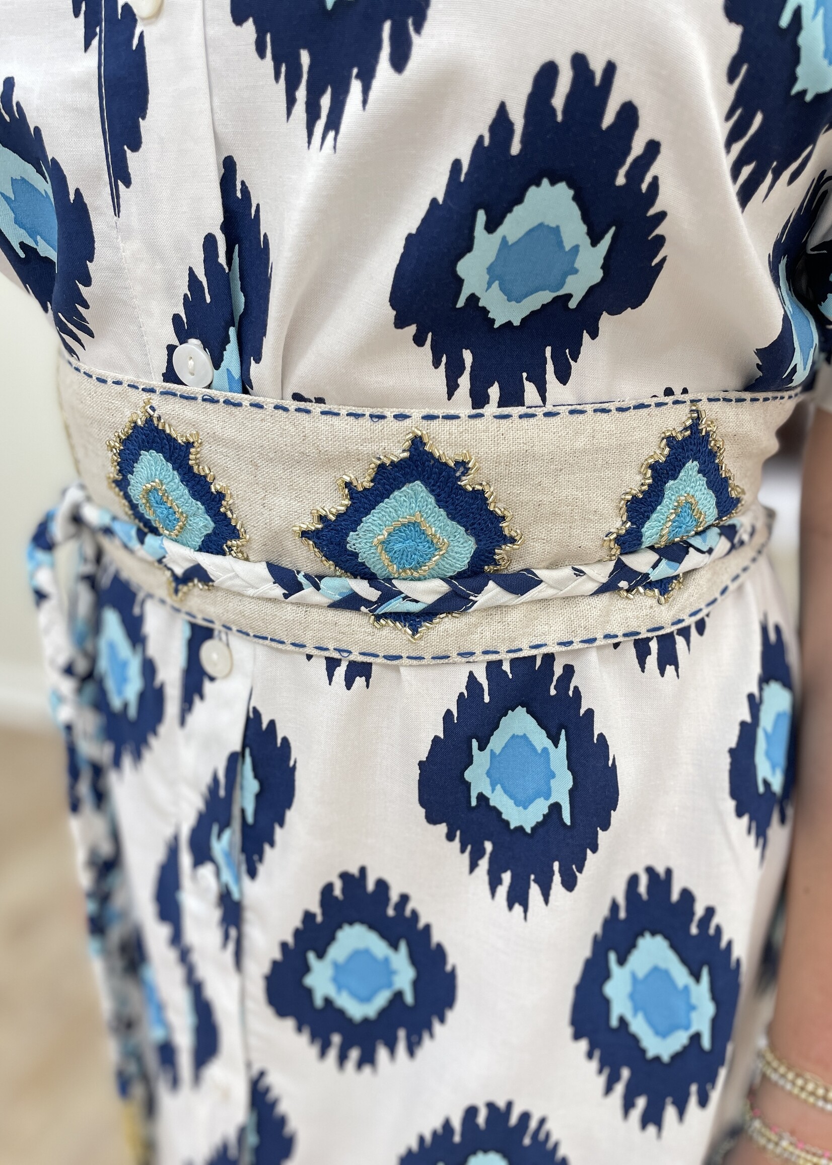 Skemo Skemo Ikat Dye Shirt Dress