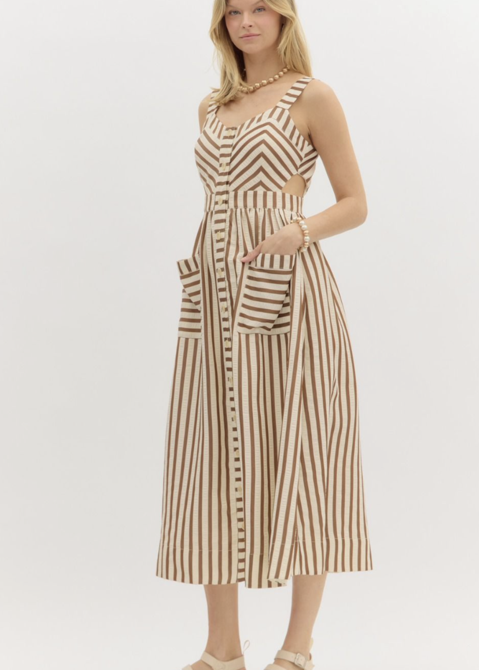 ETO ETO Button Down Stripe Midi