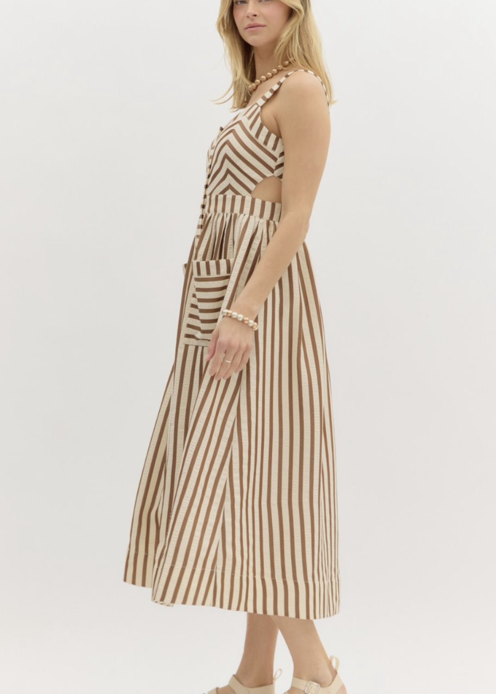 ETO ETO Button Down Stripe Midi