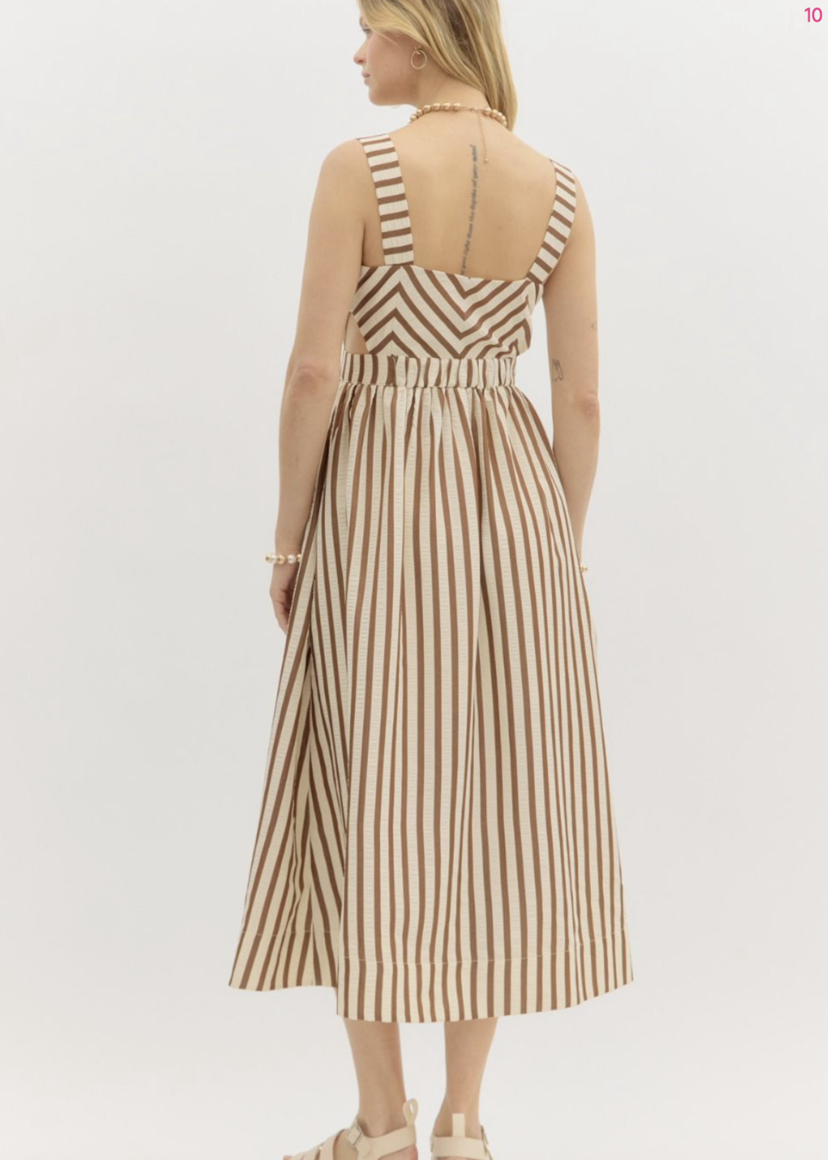 ETO ETO Button Down Stripe Midi