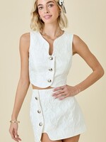 D&M D&M Jacquard Button Skort Set