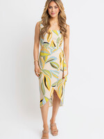 Karlie Karlie Abstract Leaf Wrap Midi