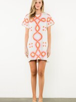 THML THML Short Slv Embroidered Shift