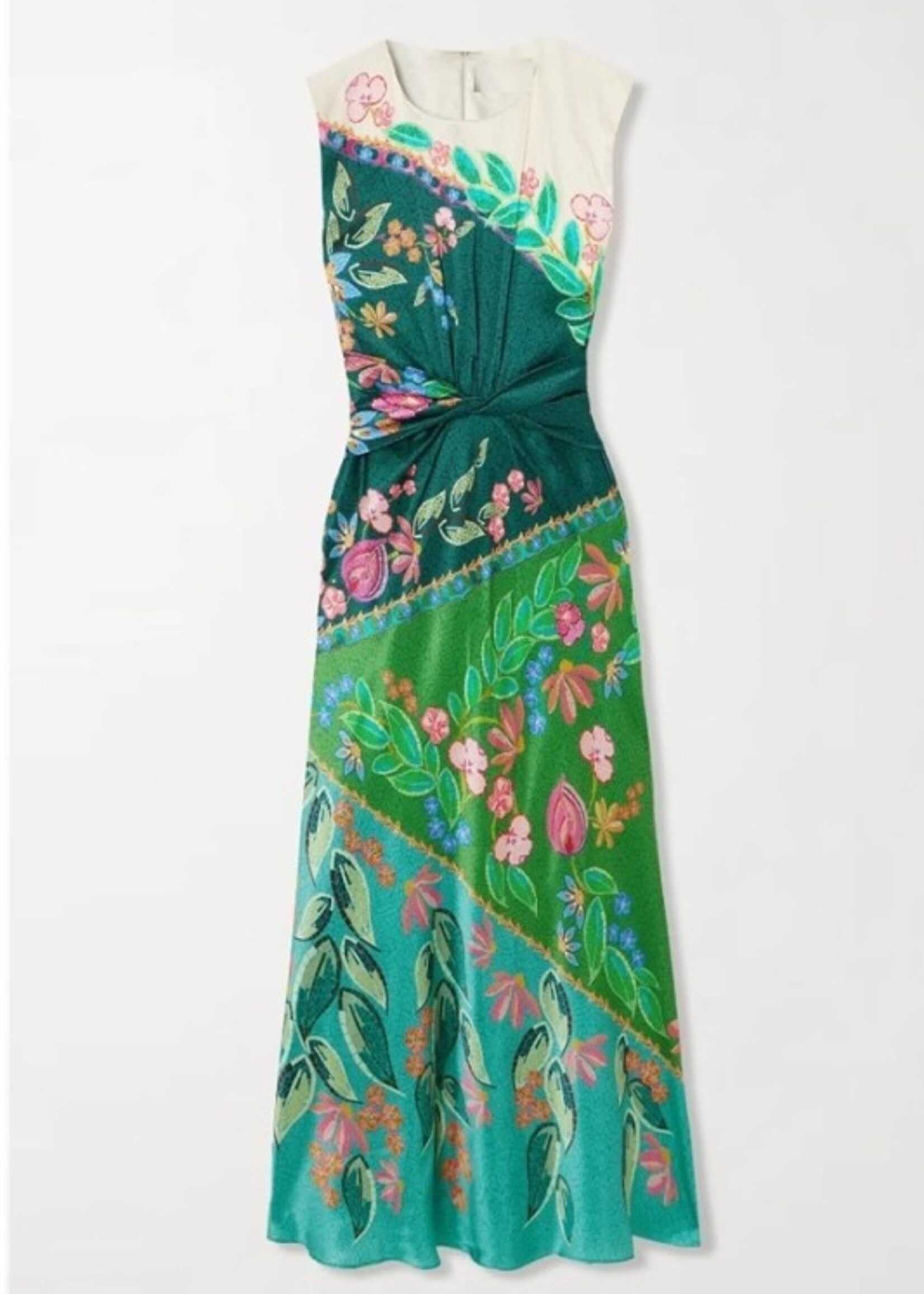 SU SU Satin Slvless Printed Maxi