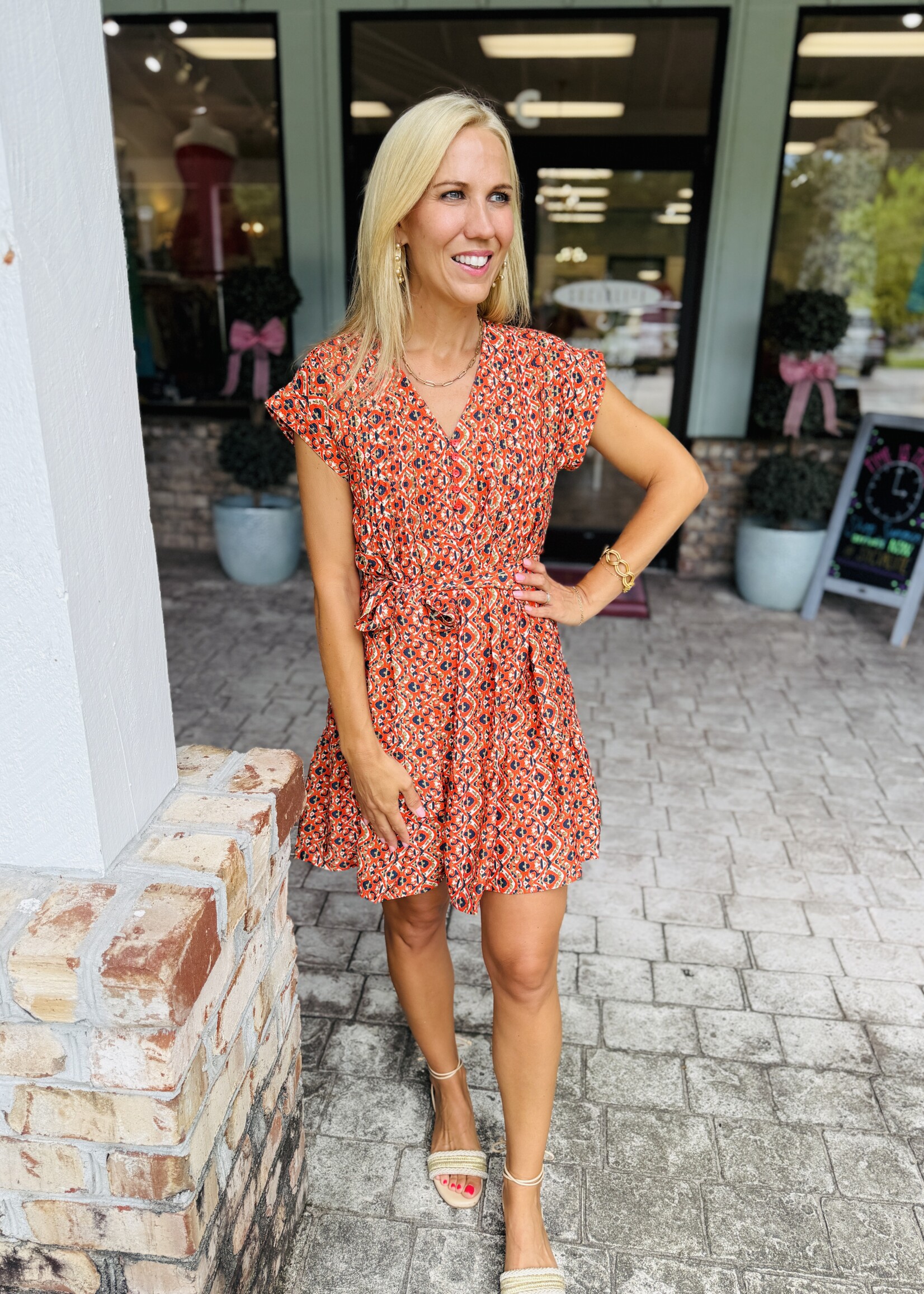 Joy Joy Joy Joy Pin Tuck Dress