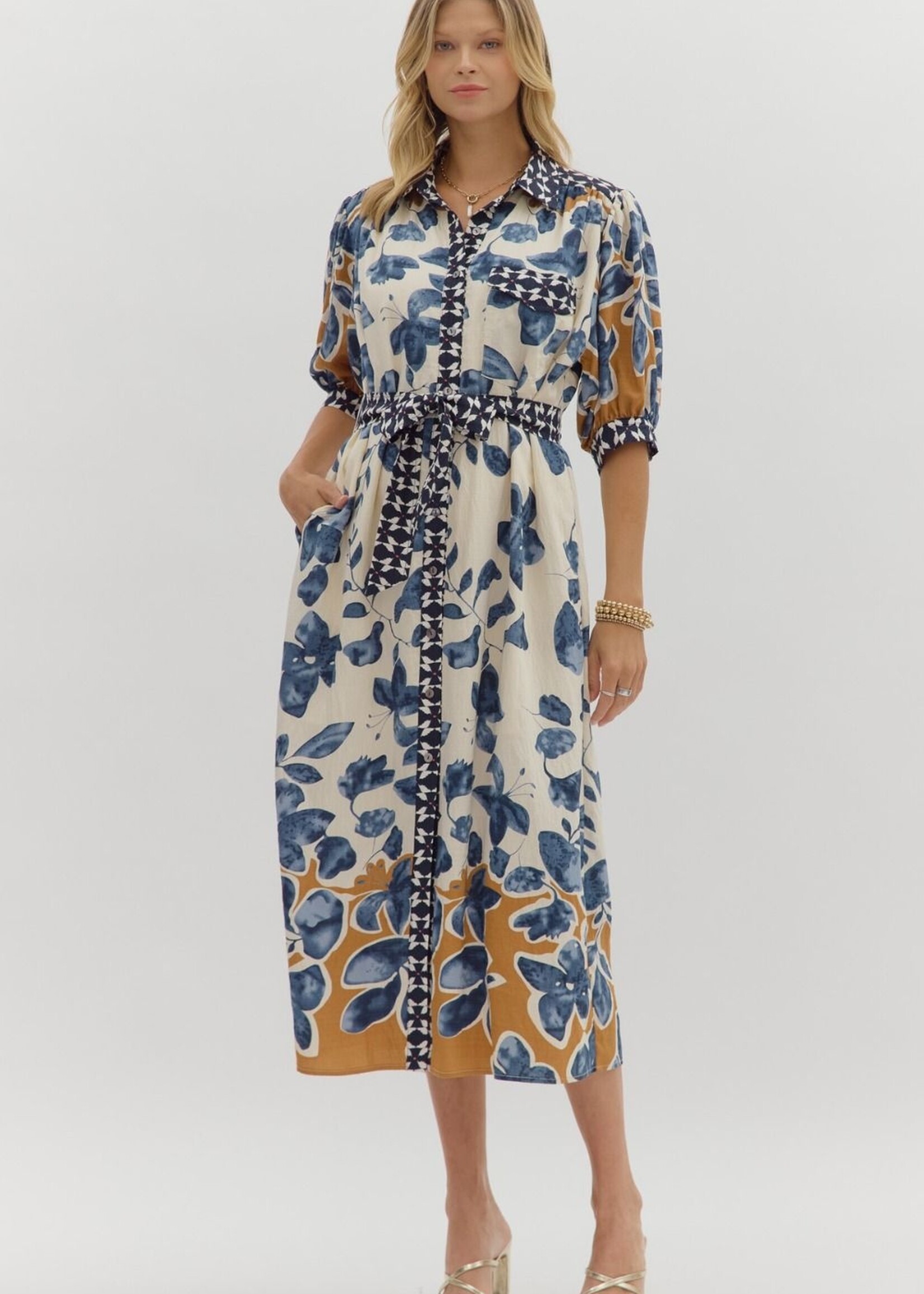 ETO ETO Floral Trim Midi