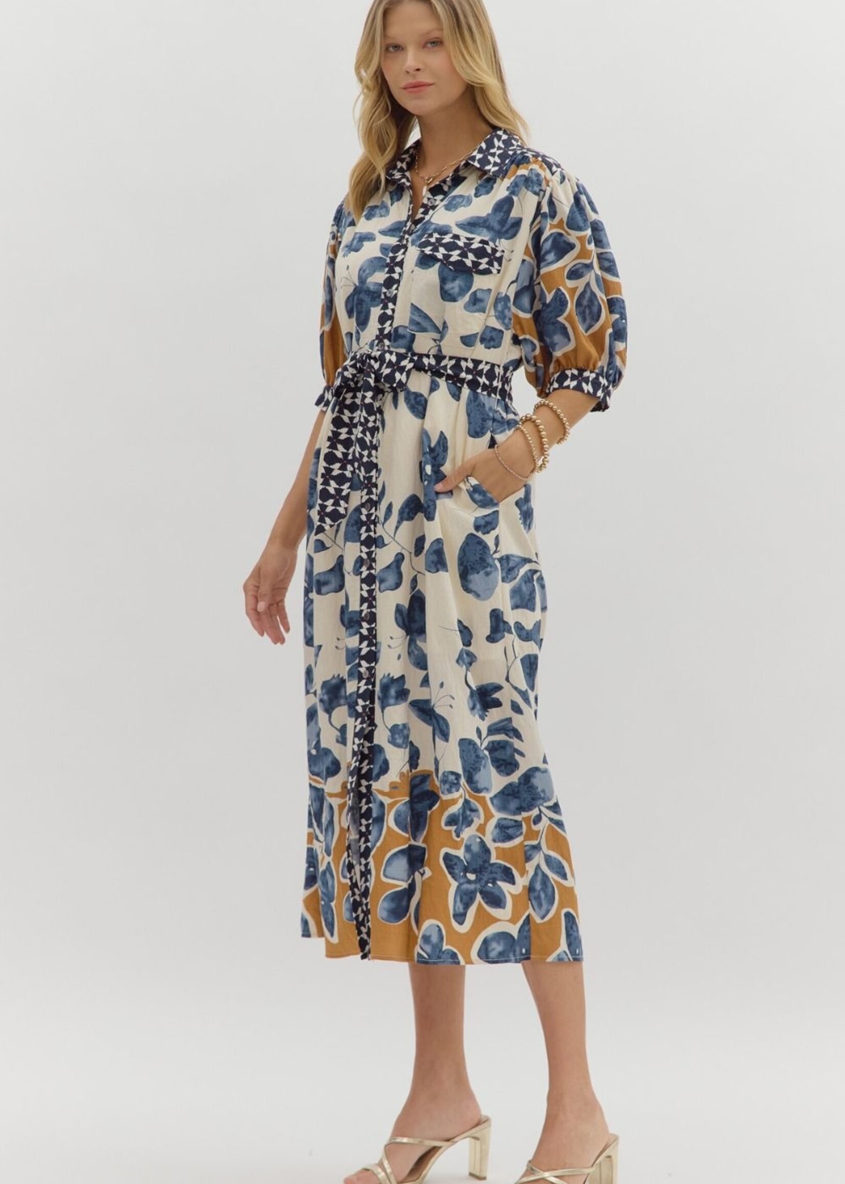 ETO ETO Floral Trim Midi
