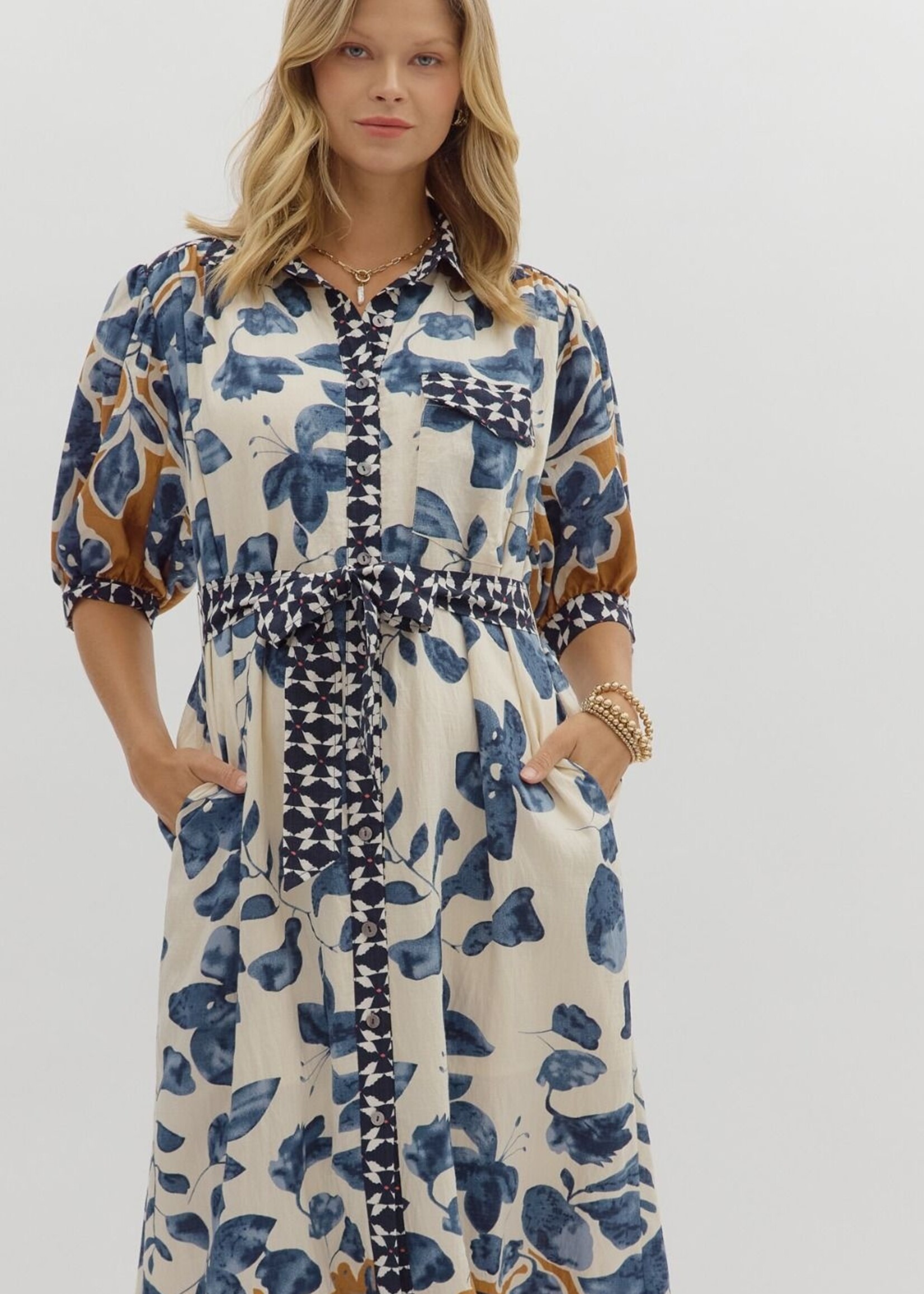 ETO ETO Floral Trim Midi