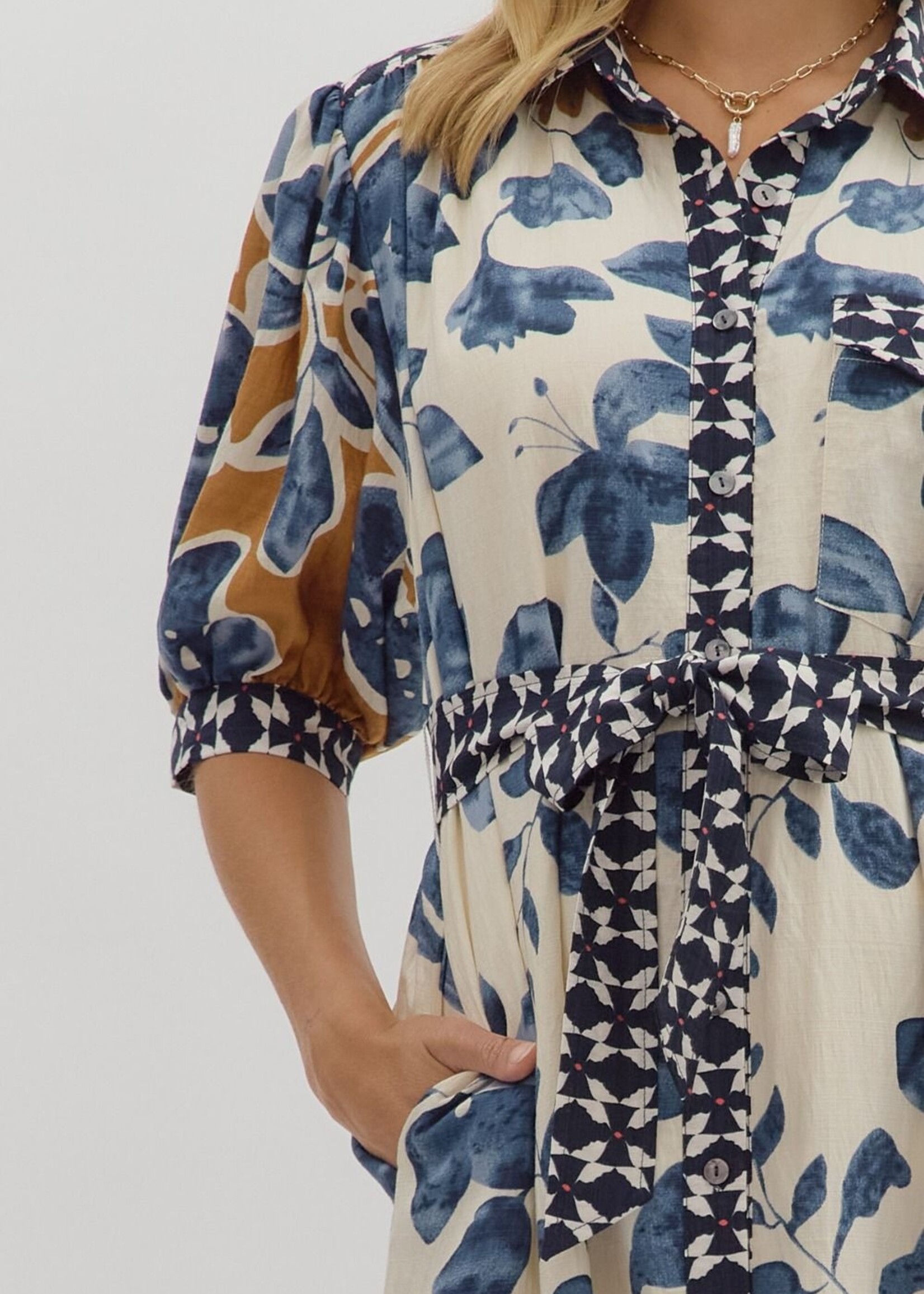 ETO ETO Floral Trim Midi