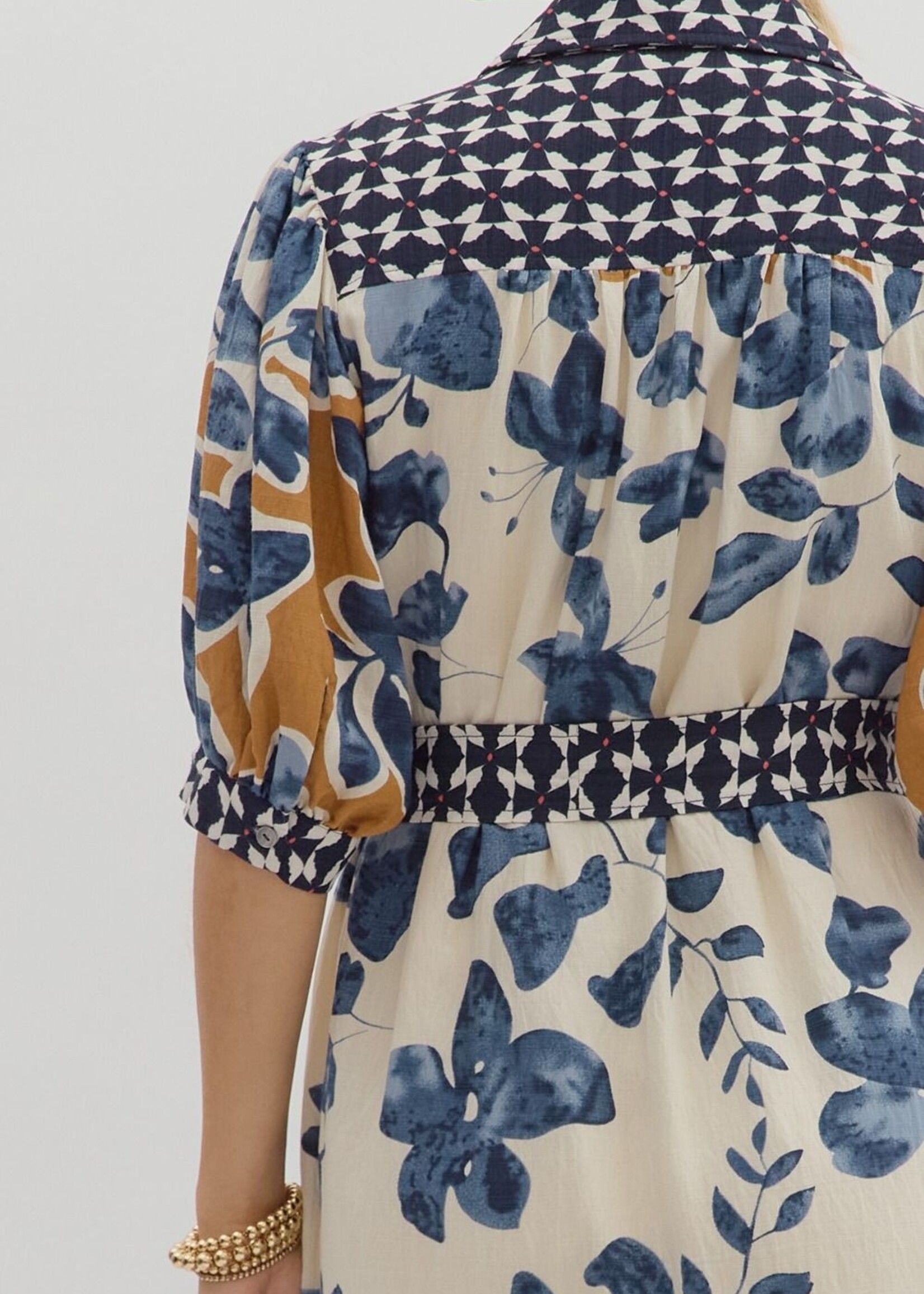 ETO ETO Floral Trim Midi